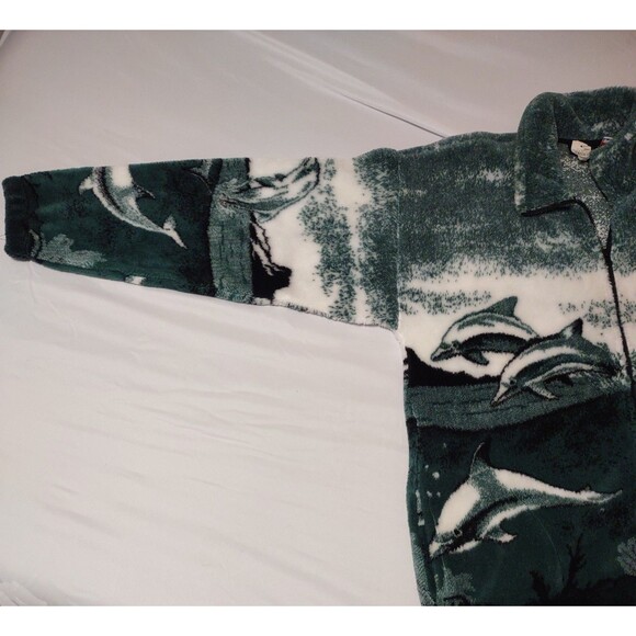 Vintage George Vine Dolphin Jacket Men's XL Sherpa Fleece Full Zip Made in USA - Picture 3 of 16